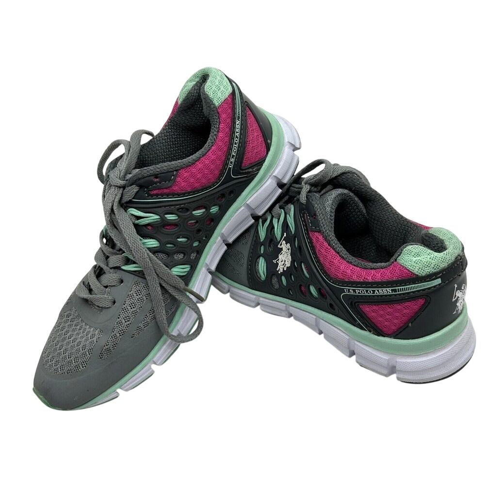 U.S. Polo Assn. Athletic Shoes Women's Gray Lace Up Logo Sneaker Size 7M
